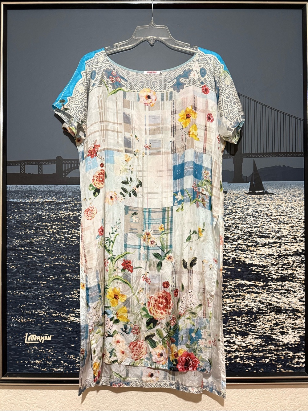 Johnny Was floral silk tunic top